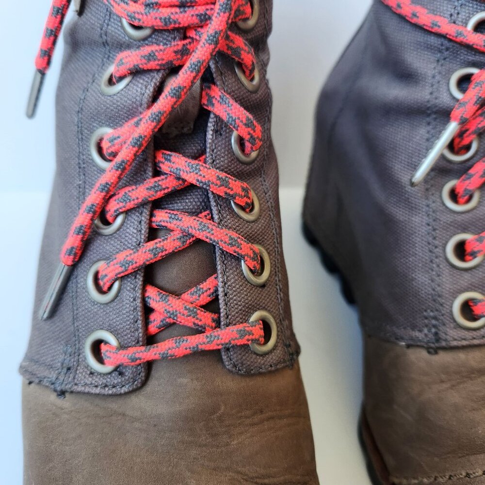 Sorel Joan Of Arctic Wedge Boots Lace Up Fall Winter Cabincore Cute Outdoor 9.5 - Picture 11 of 12
